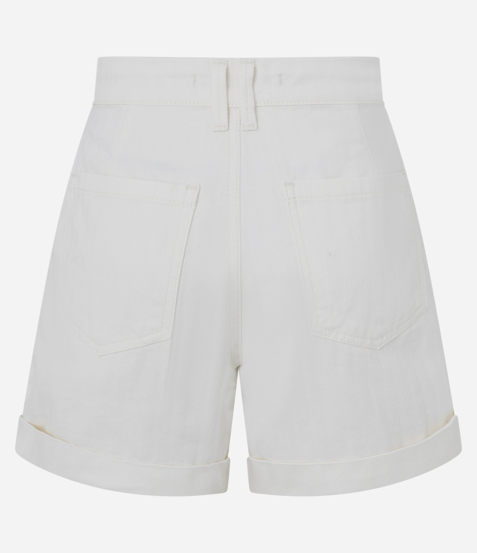 Short Evasê em Sarja com Abotoamento Contrastante Branco 3