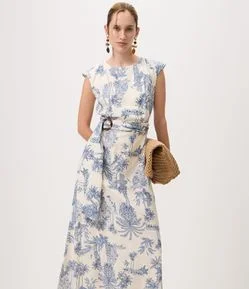 Vestido Viscose Sem Cava Com Faixa Para Amarração fixa e fivela