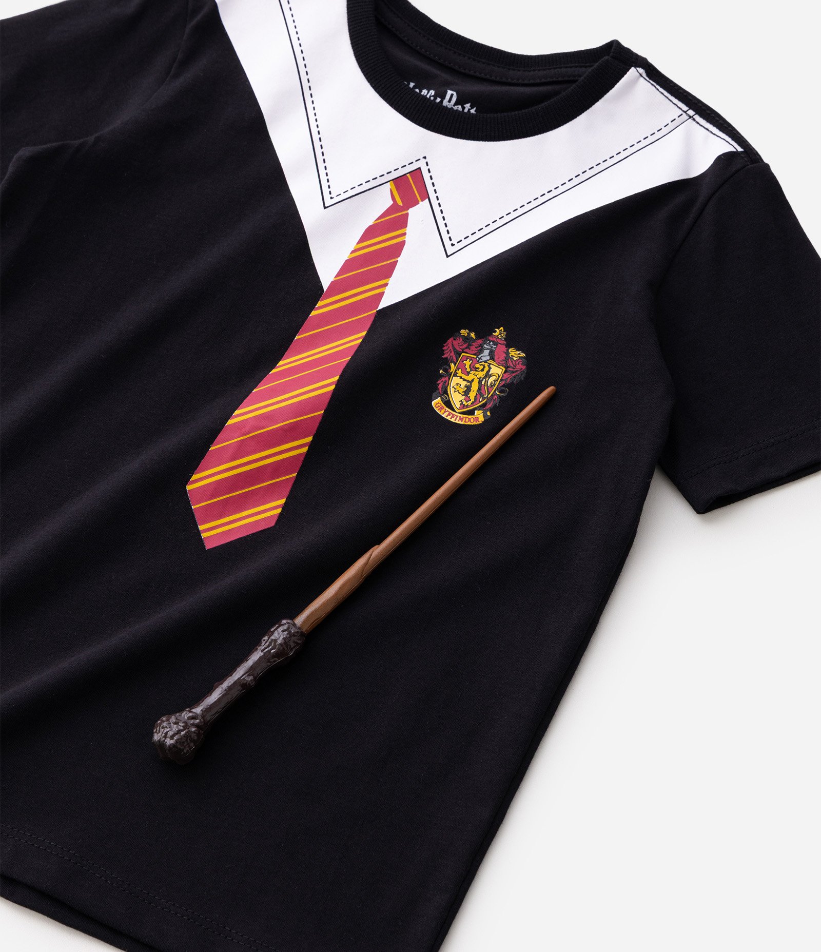Roupa Divertida Infantil Harry Potter Acompanha Varinha - Tam 4 a 10 Anos Preto 5