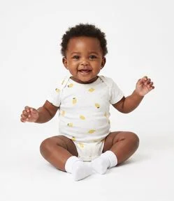 Body Bebê Em Algodão limões Mini - Tam -3 a 18 Meses