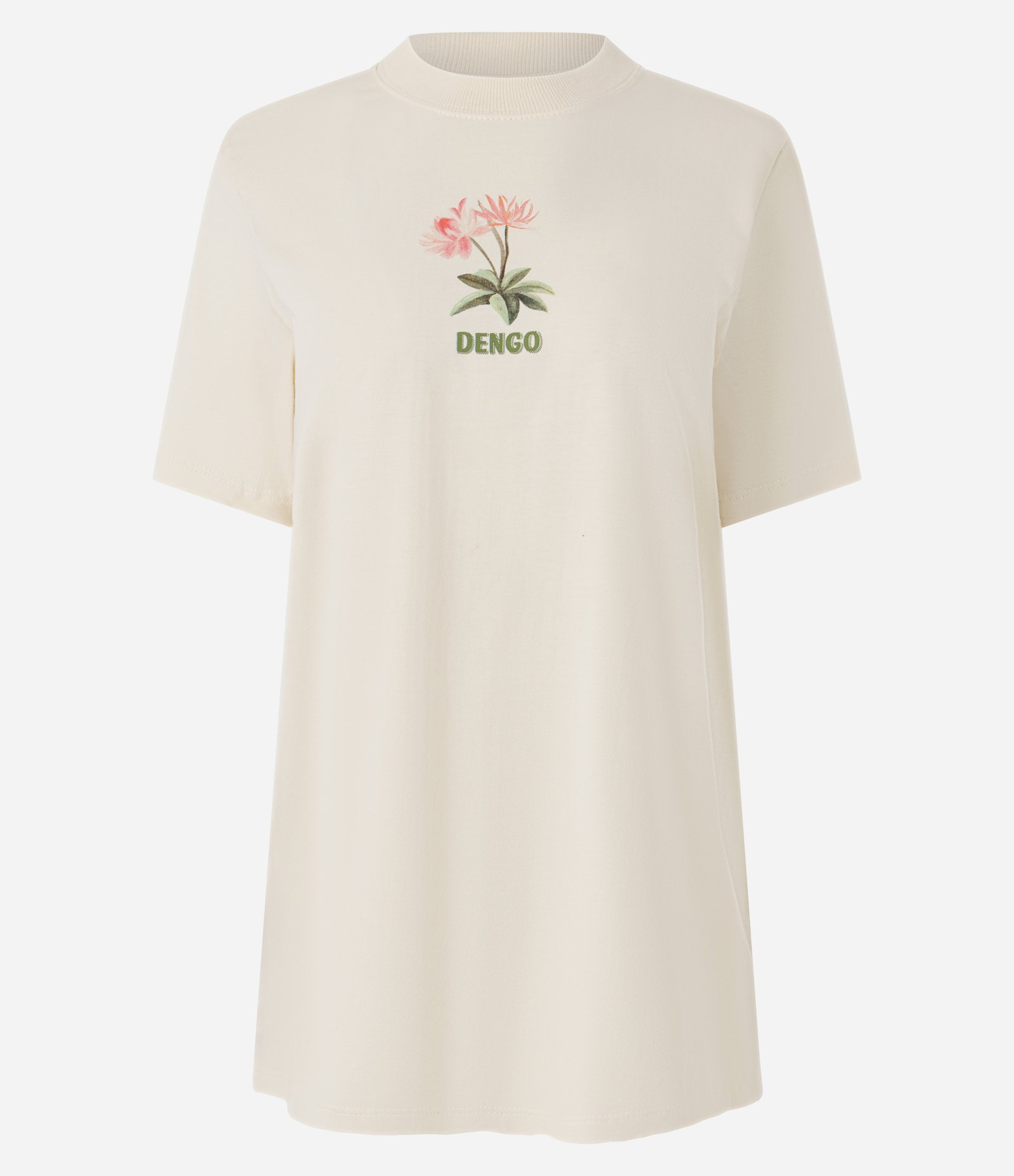Camiseta em Algodão com Estampa Floral Dengo Bege 4