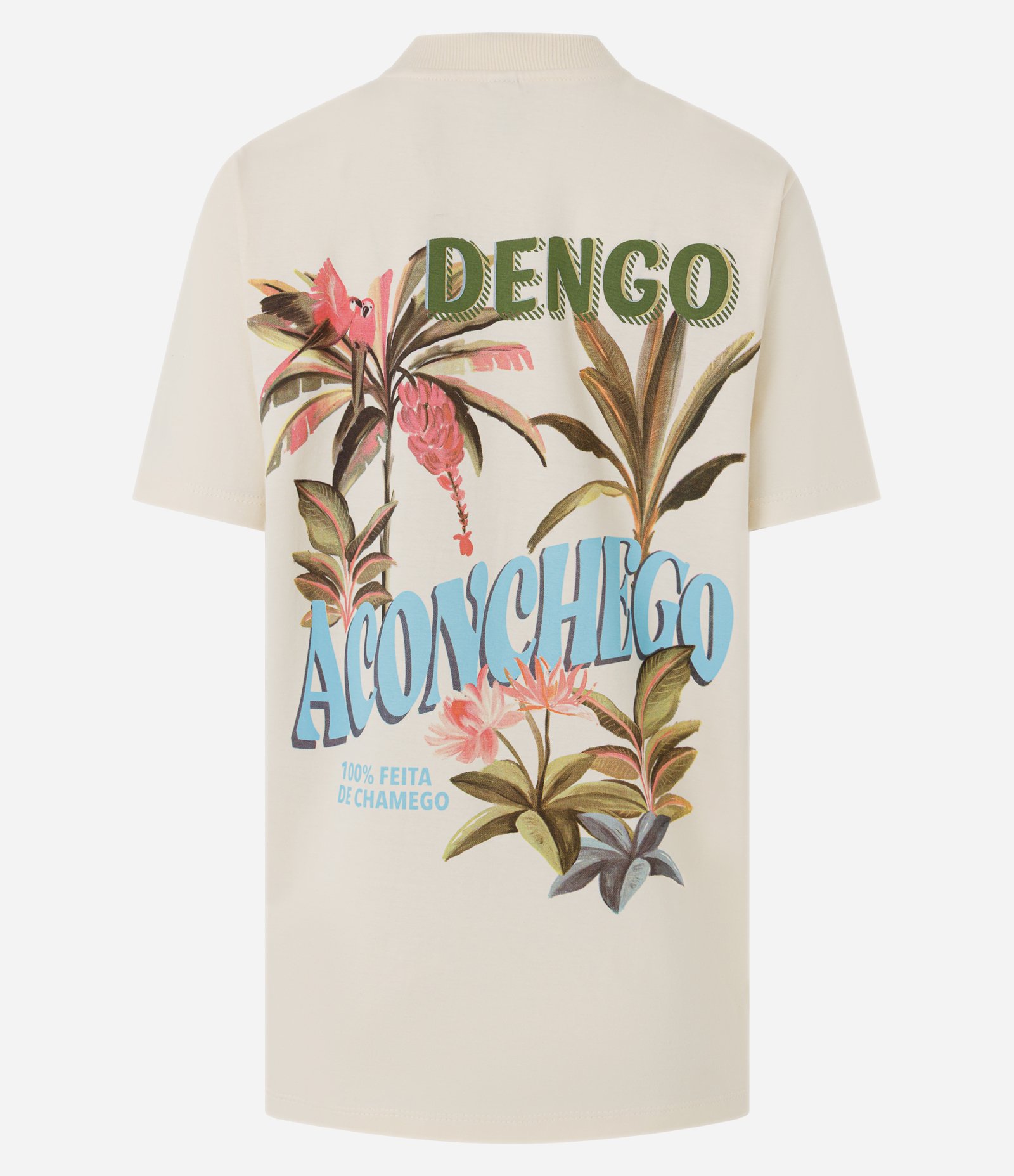 Camiseta em Algodão com Estampa Floral Dengo Bege 5