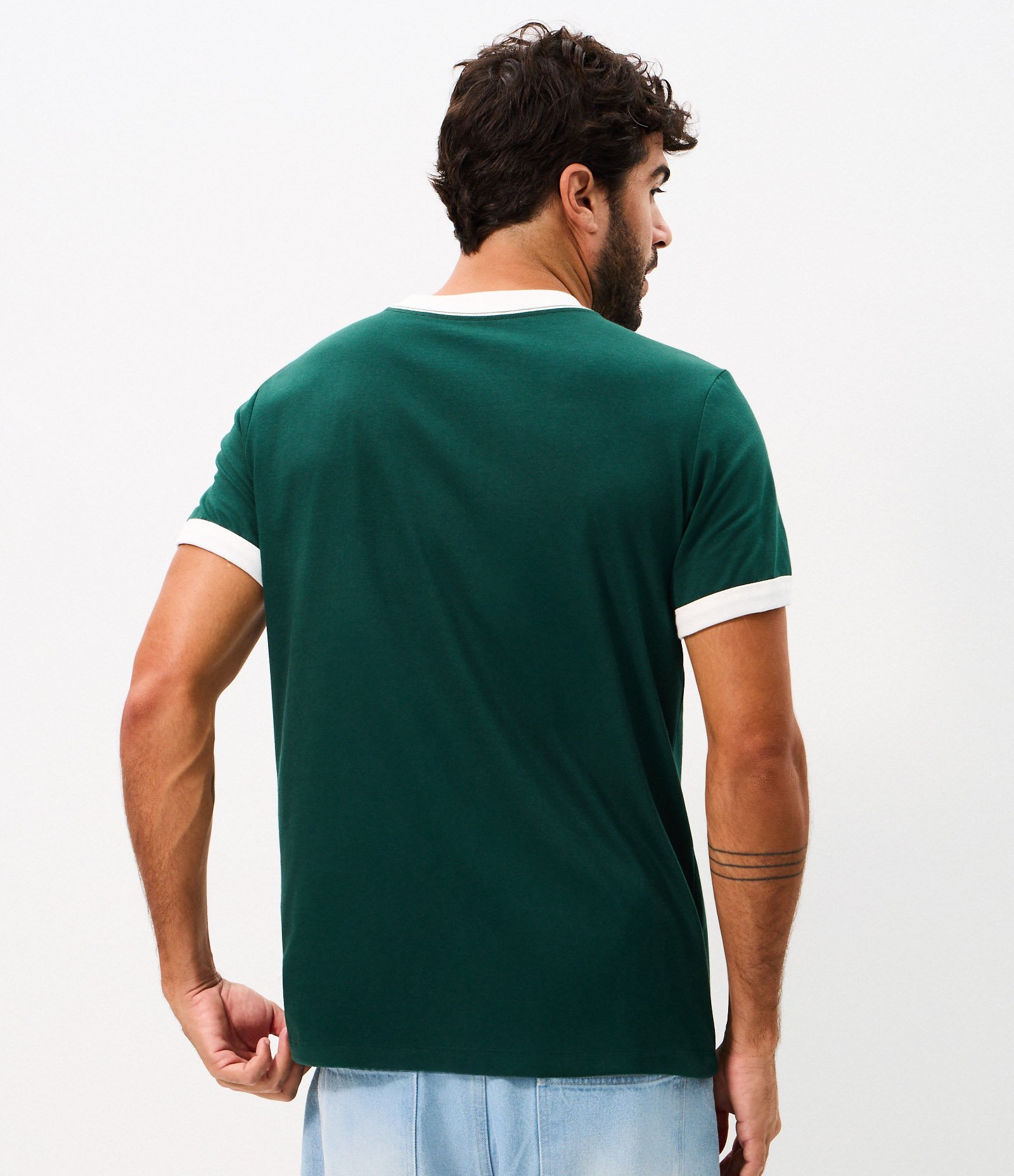 Camiseta Regular Algodão Ribana Contrastante Brasil Verde 3