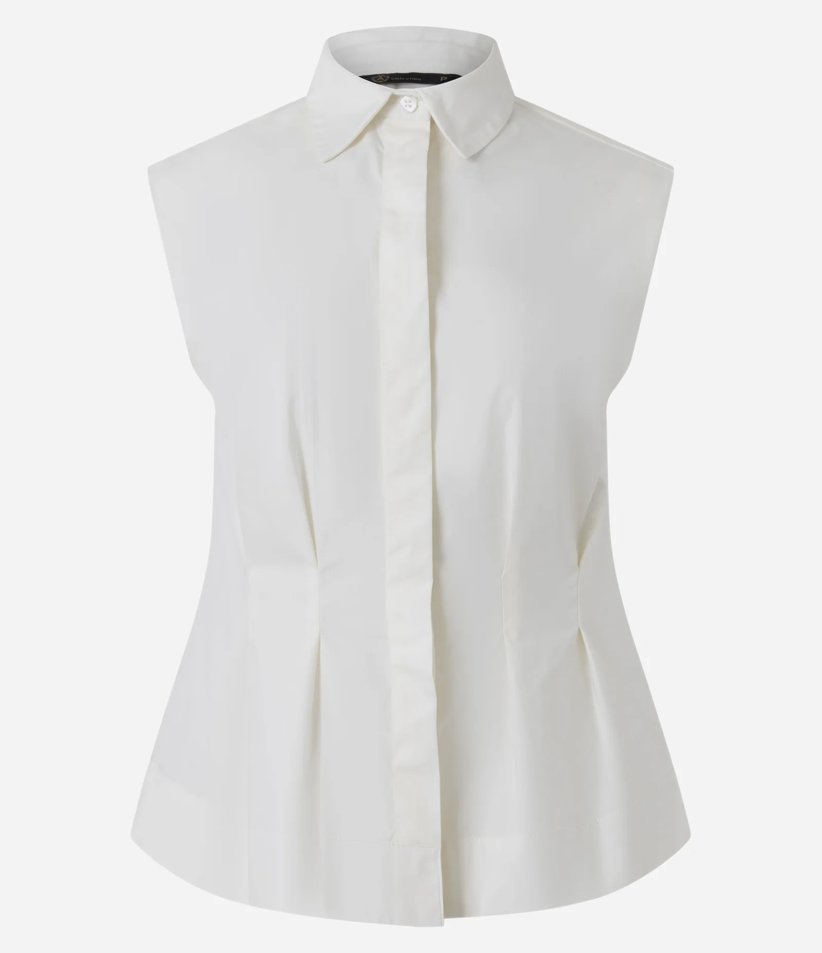 Camisa em Tricoline com Recortes Estruturadas Branco 6