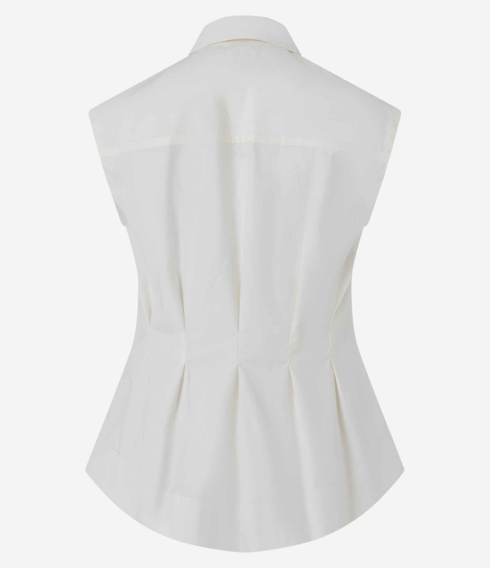 Camisa em Tricoline com Recortes Estruturadas Branco 7