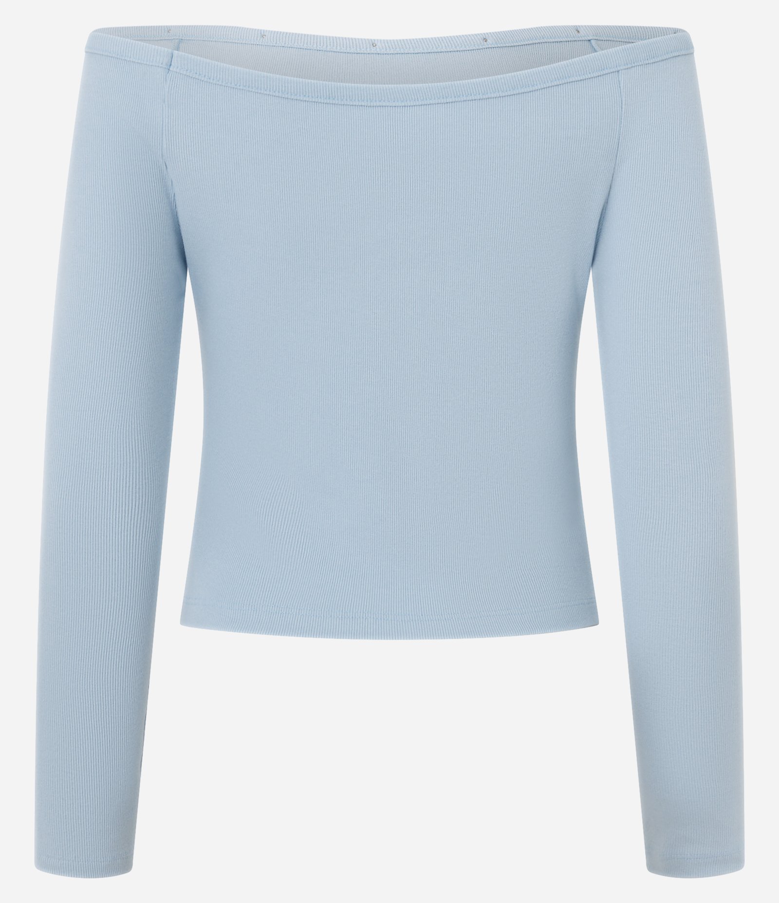 Blusa em Viscose com Decote Ombro a Ombro e Pedrinhas no Decote Azul 8