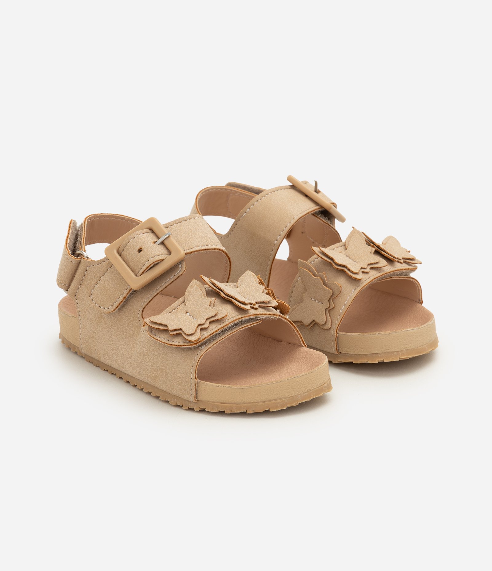 Sandália Infantil Comfy com Borboletas - Tam 20 a 27 Marrom 1