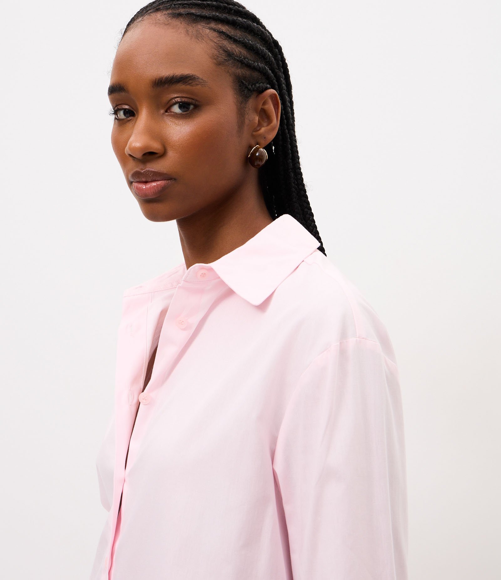Camisa Comfort em Tricoline com Prega nas Costas Rosa 3