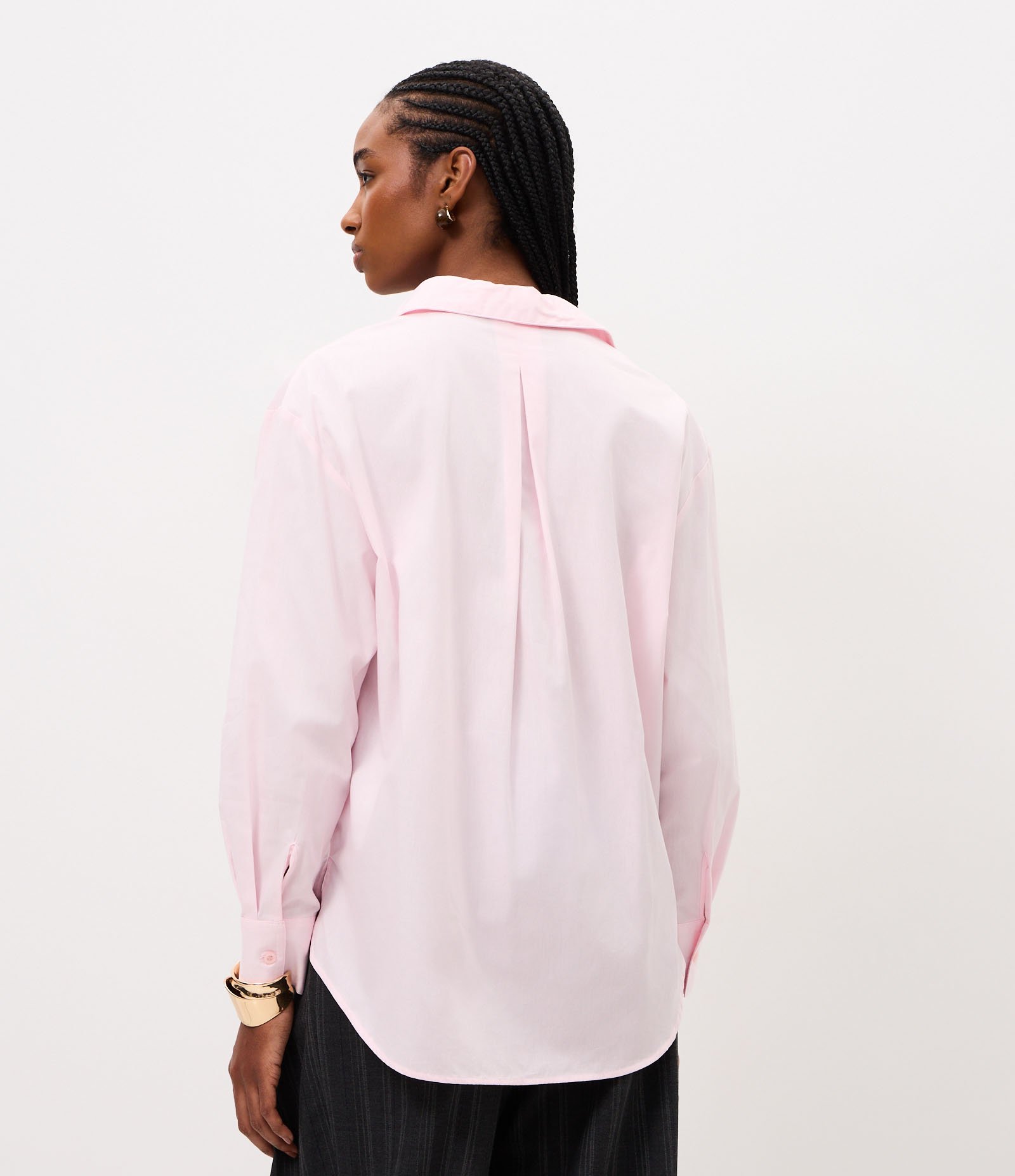 Camisa Comfort em Tricoline com Prega nas Costas Rosa 4