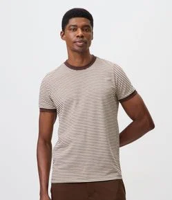 Camiseta Slim Listrada Bicolor