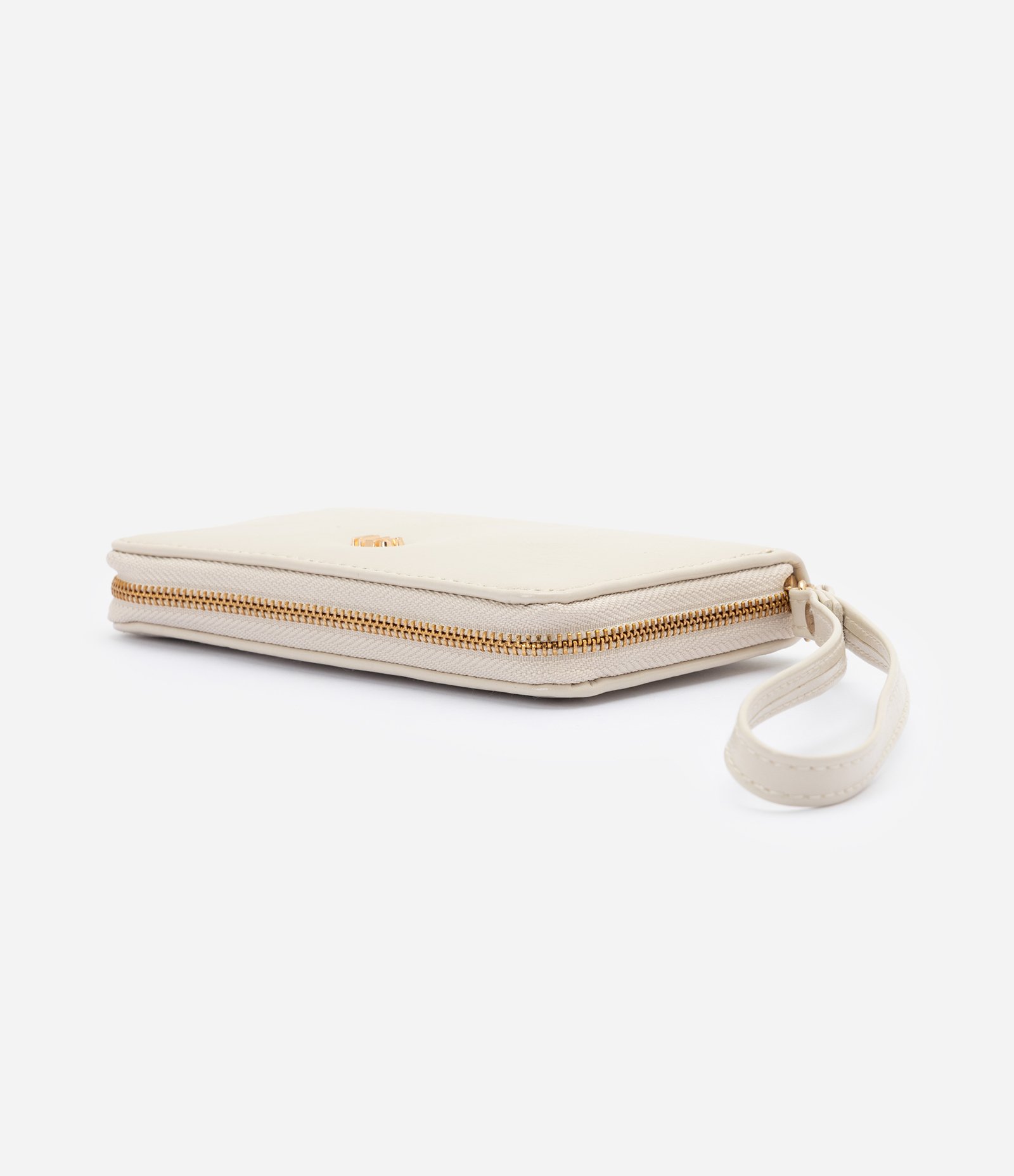 Carteira Pequena em PU com Alça de Mão Off White 3