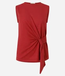 Blusa em Piquet com Transpasse e Faixa Lateral