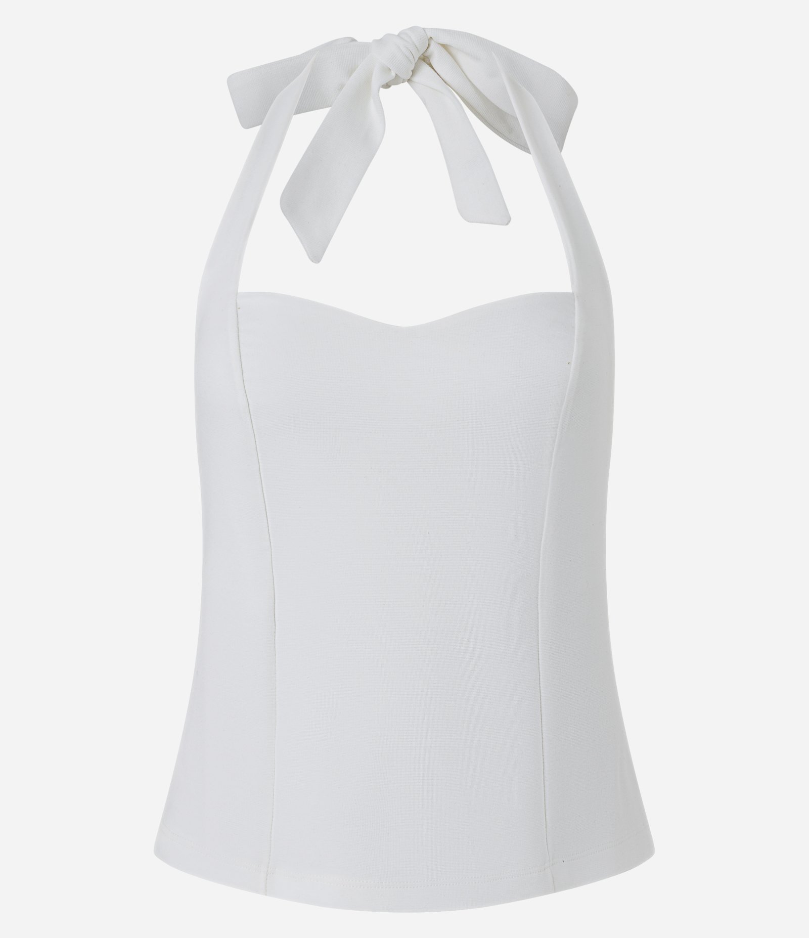 Blusa Frente Única em Ponto Roma com Decote Coração Branco 5