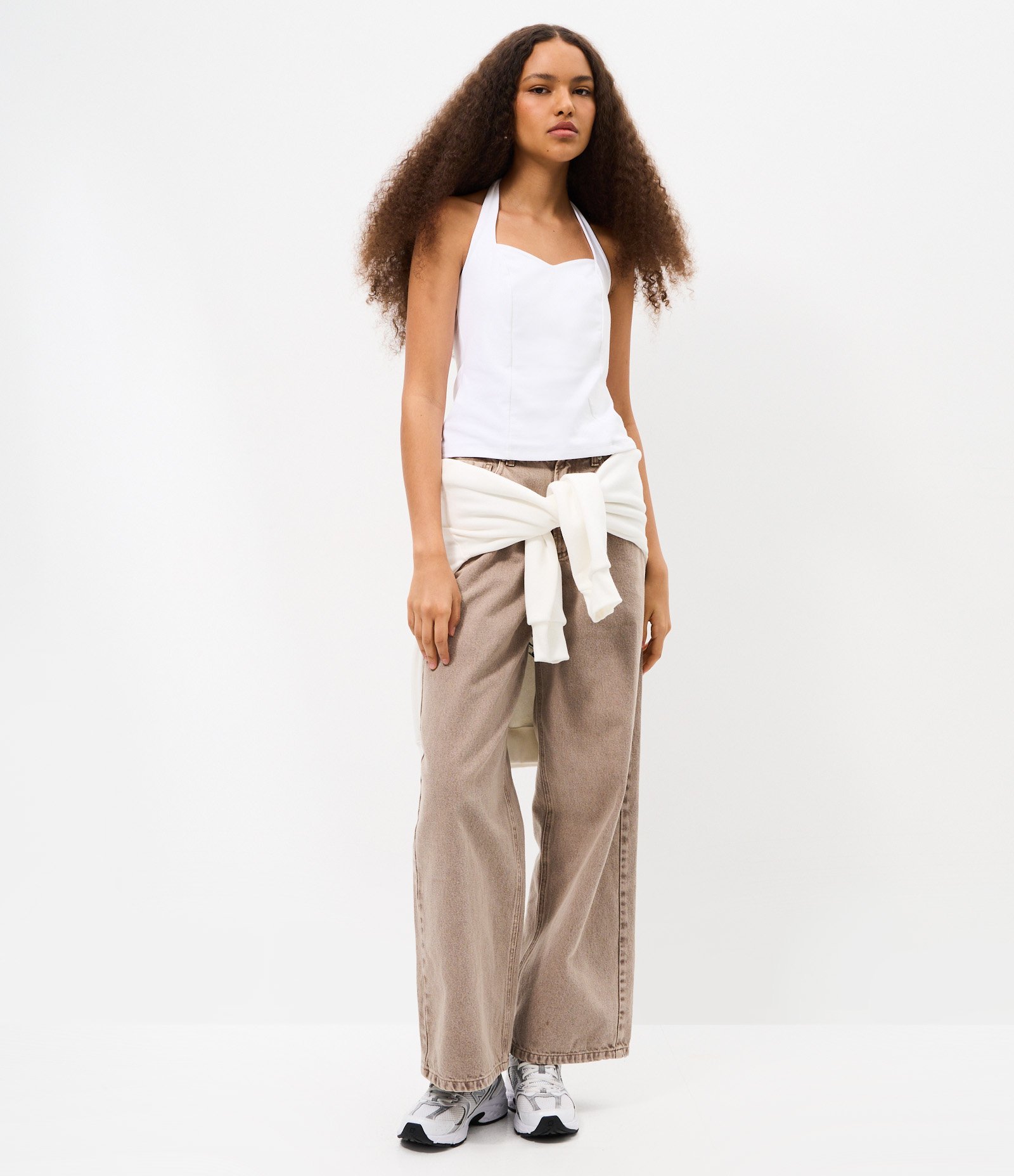Blusa Frente Única em Ponto Roma com Decote Coração Branco 2