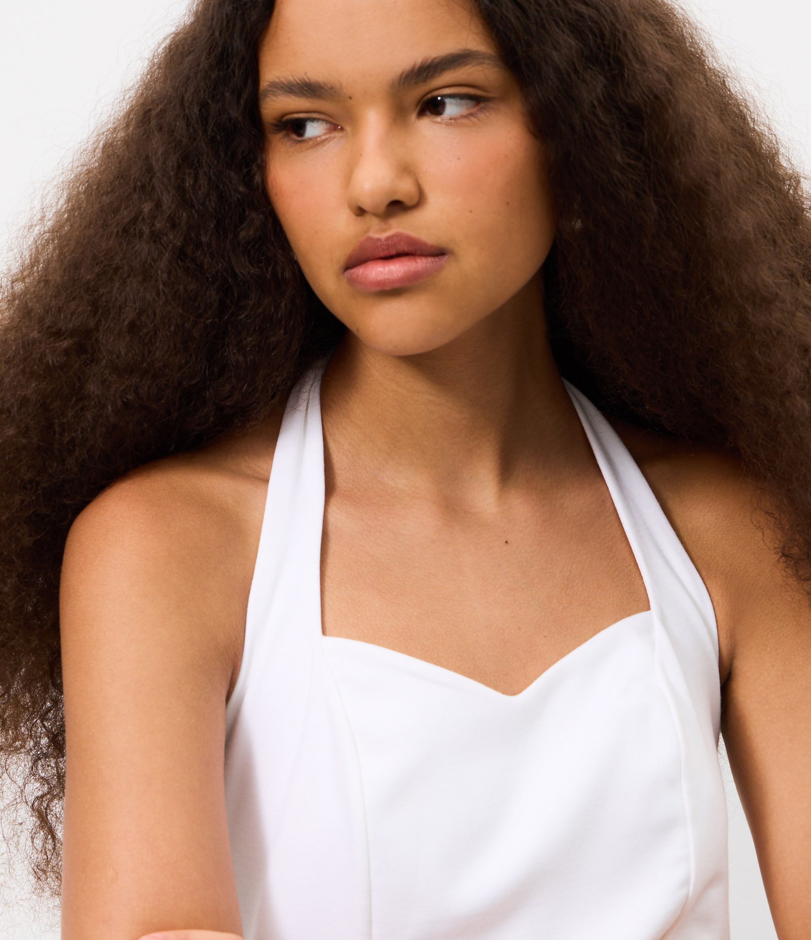 Blusa Frente Única em Ponto Roma com Decote Coração Branco 3