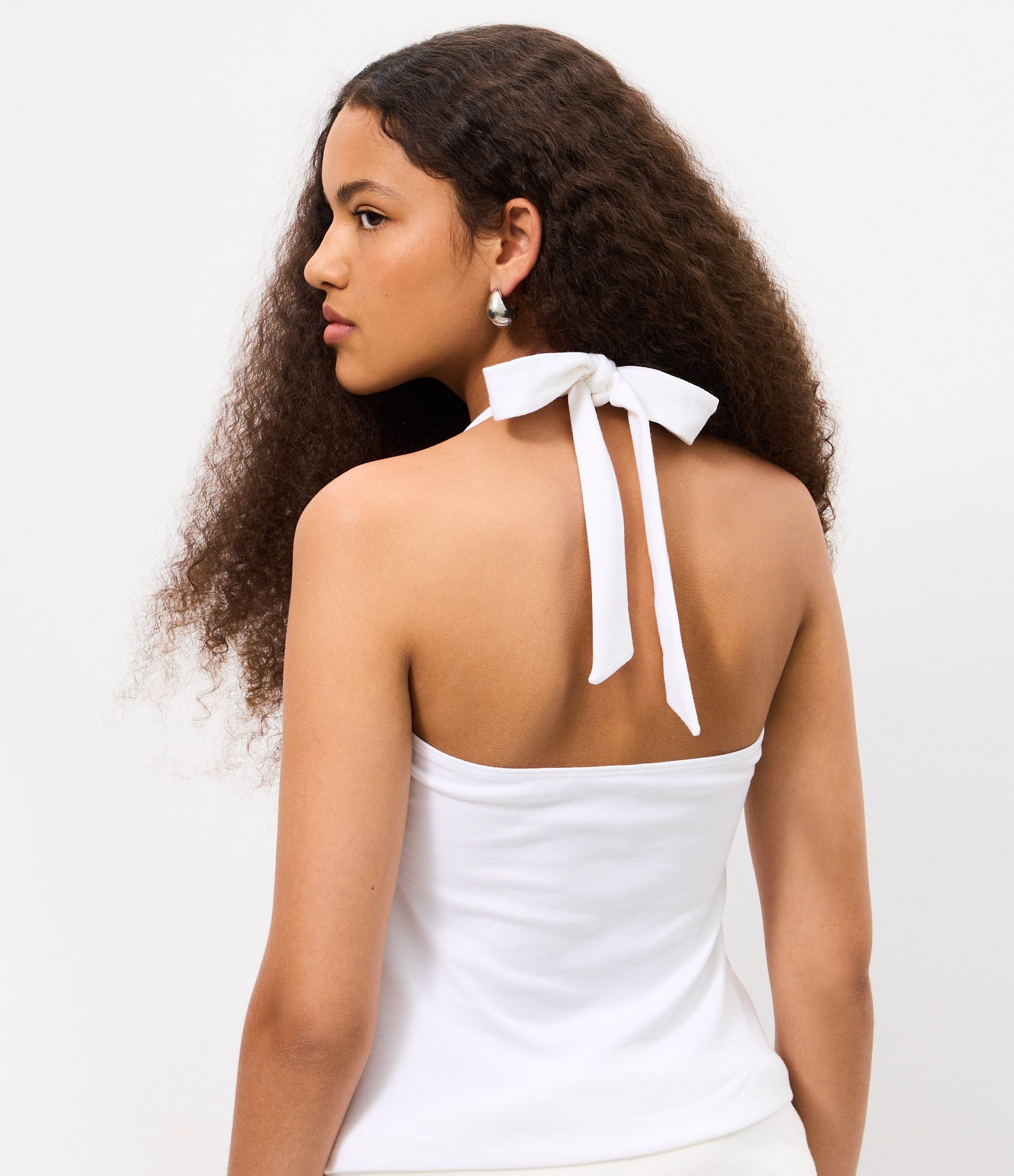Blusa Frente Única em Ponto Roma com Decote Coração Branco 4