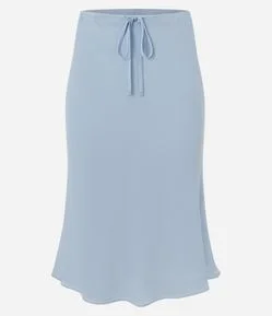 Saia Midi em Chiffon com Amarração na Cintura