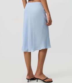 Saia Midi em Chiffon com Amarração na Cintura