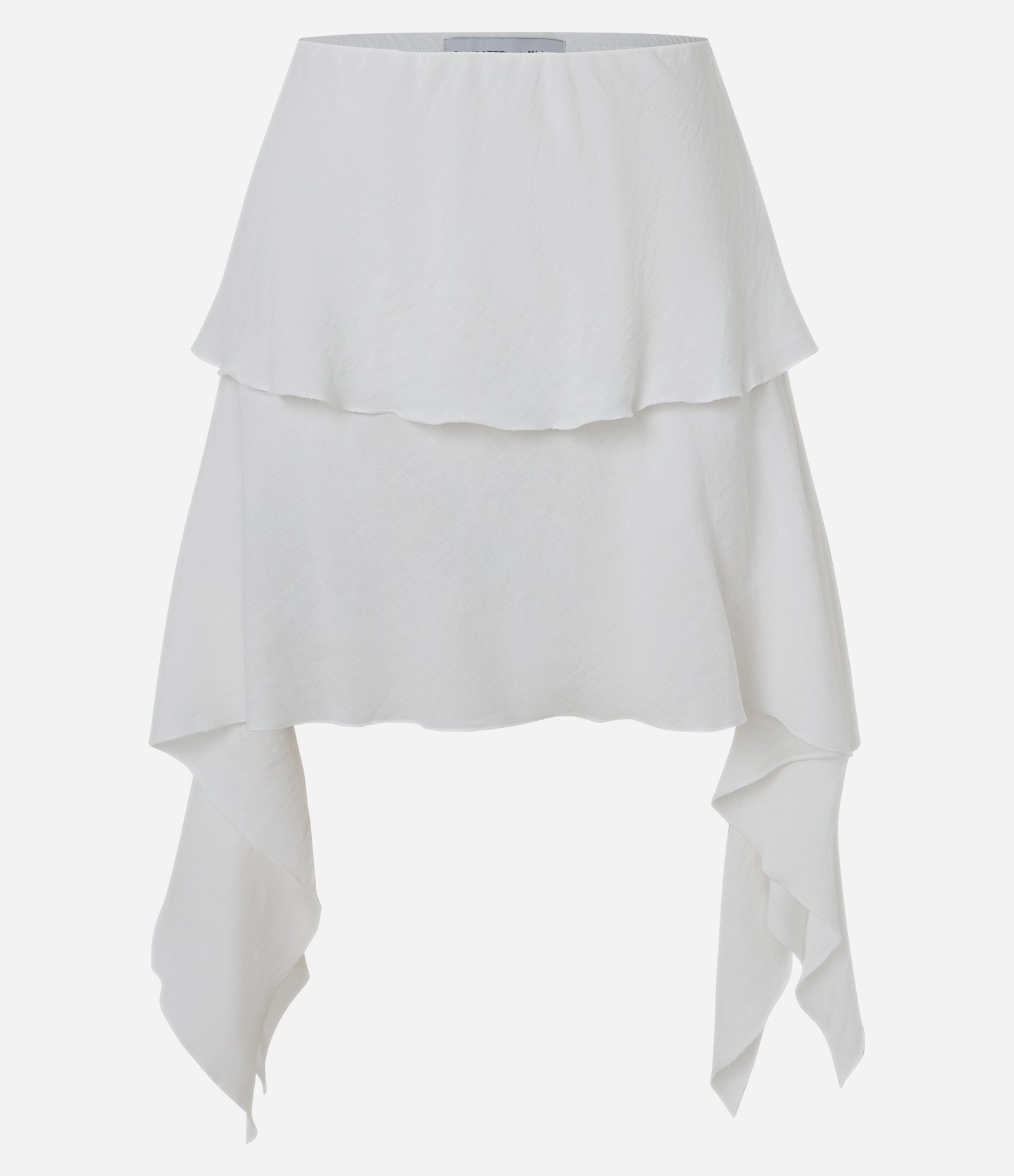 Saia Midi em Viscose com Pontas Laterais Assimétricas Branco 1