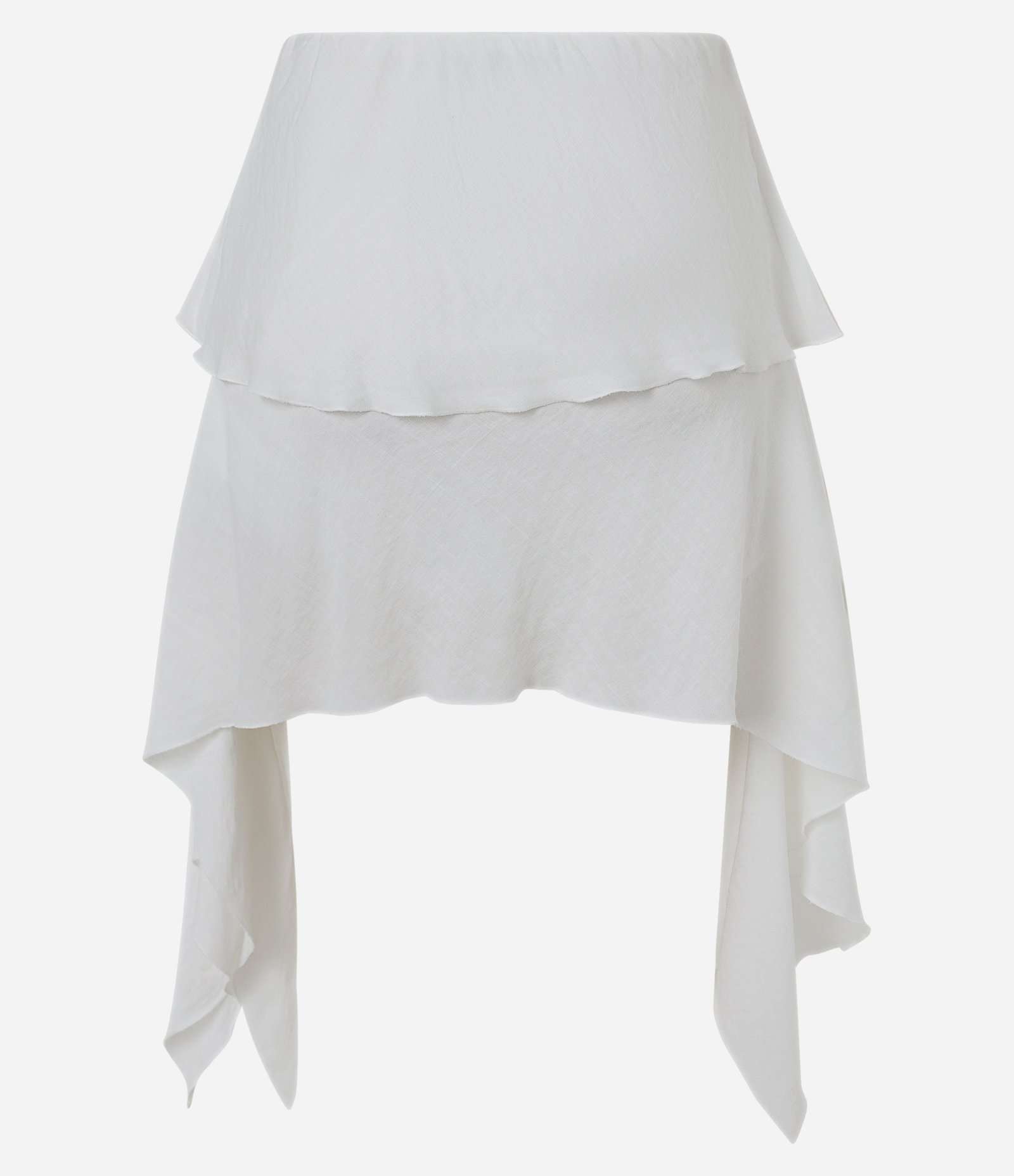 Saia Midi em Viscose com Pontas Laterais Assimétricas Branco 2