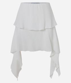 Saia Midi em Viscose com Pontas Laterais Assimétricas