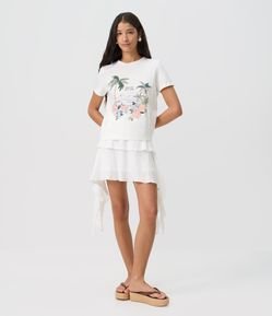 Saia Midi em Viscose com Pontas Laterais Assimétricas