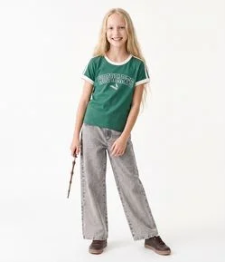 Camiseta Infantil Em Algodão Harry Potter Acompanha Varinha  - Tam 1 a 16 Anos