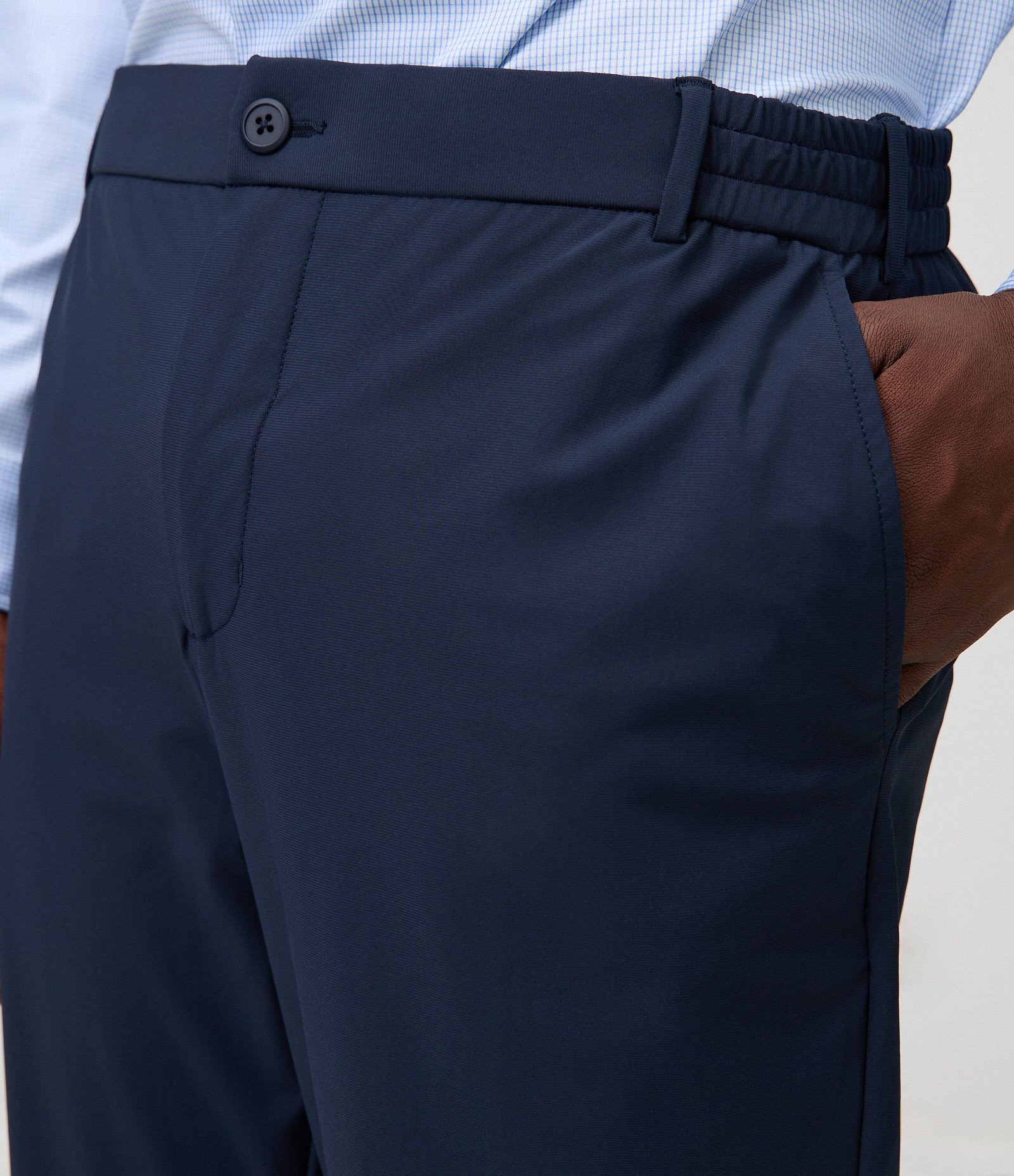 Calça Slim em Poliamida Tech com Elástico Lateral Azul 4