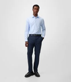 Calça Slim em Poliamida Tech com Elástico Lateral