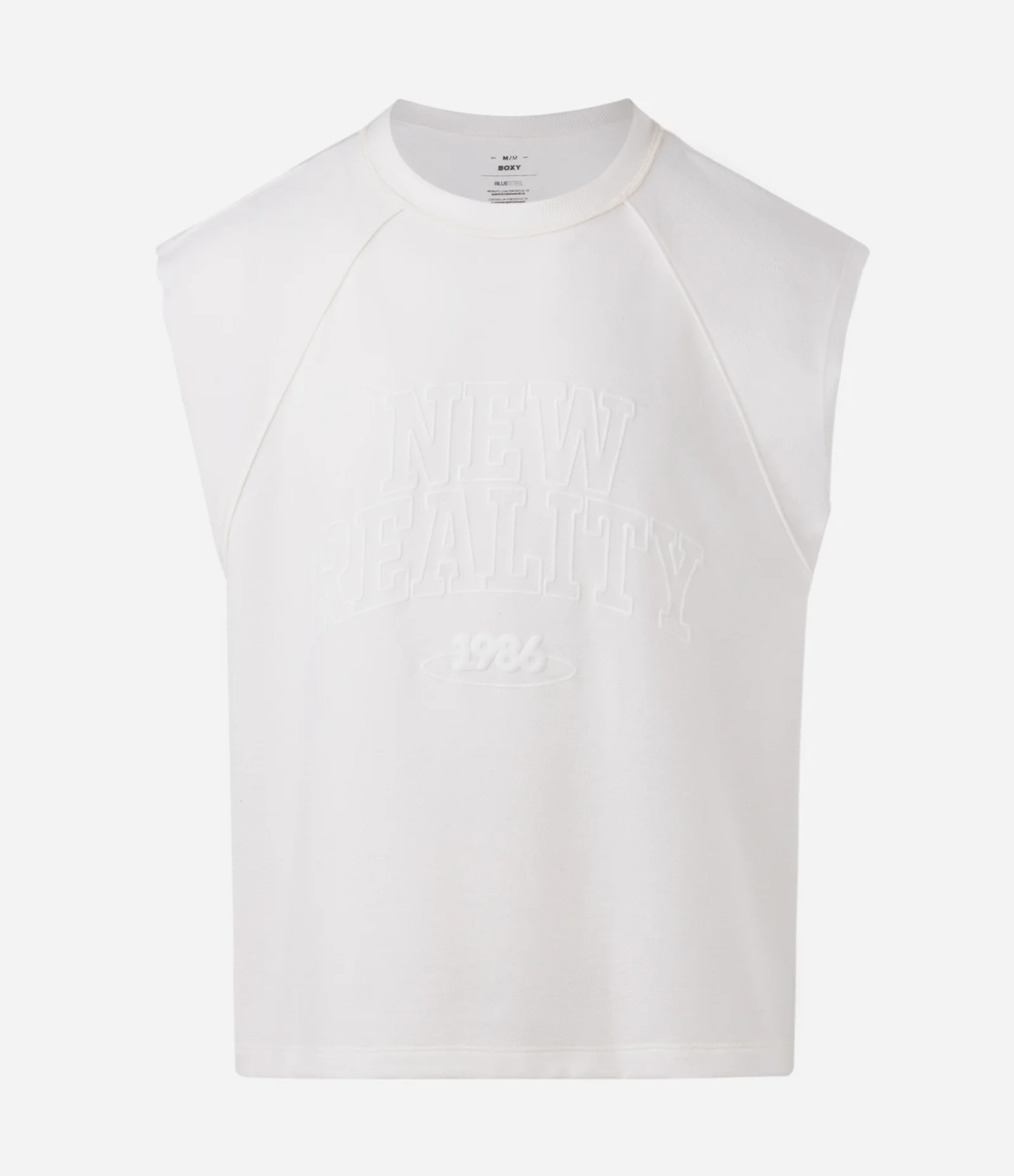 Regata Boxy Texturizada com Relevo Branco 1