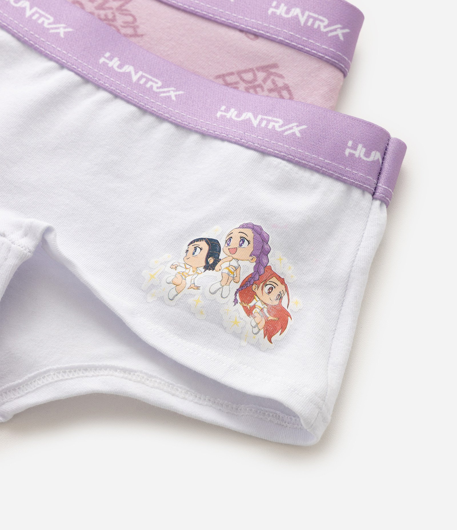 Kit 2 Peças de Calcinha Boxer em Algodão das Guerreiras Do K-pop - Tam 5 a 14 Anos Multicores 4