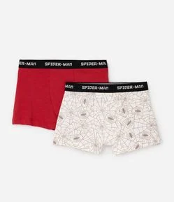 Kit 2 Cuecas Boxer Infantil Em Algodão Spider - Tam  4 a 10 Anos