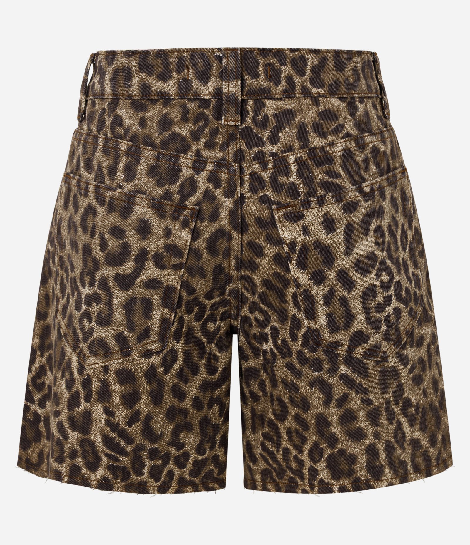 Short Relaxed em Sarja com Estampa Animal Print e Tachas Oncinha 8