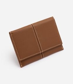 Carteira Envelope Pequena em PU com Pesponto Contrastante