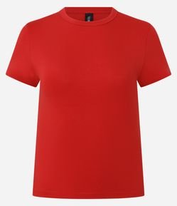 Blusa Básica em Algodão Peruano com Mangas Curtas