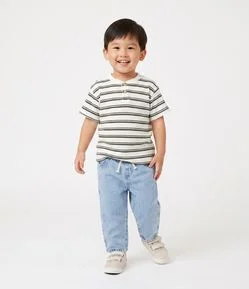 Camiseta Infantil Em Algodão Estampa Listrada - Tam 2 a 6 Anos