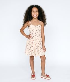 Vestido Infantil Anarruga Cereja - Tam 0 a 16 Anos