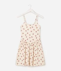 Vestido Infantil Anarruga Cereja - Tam 0 a 16 Anos