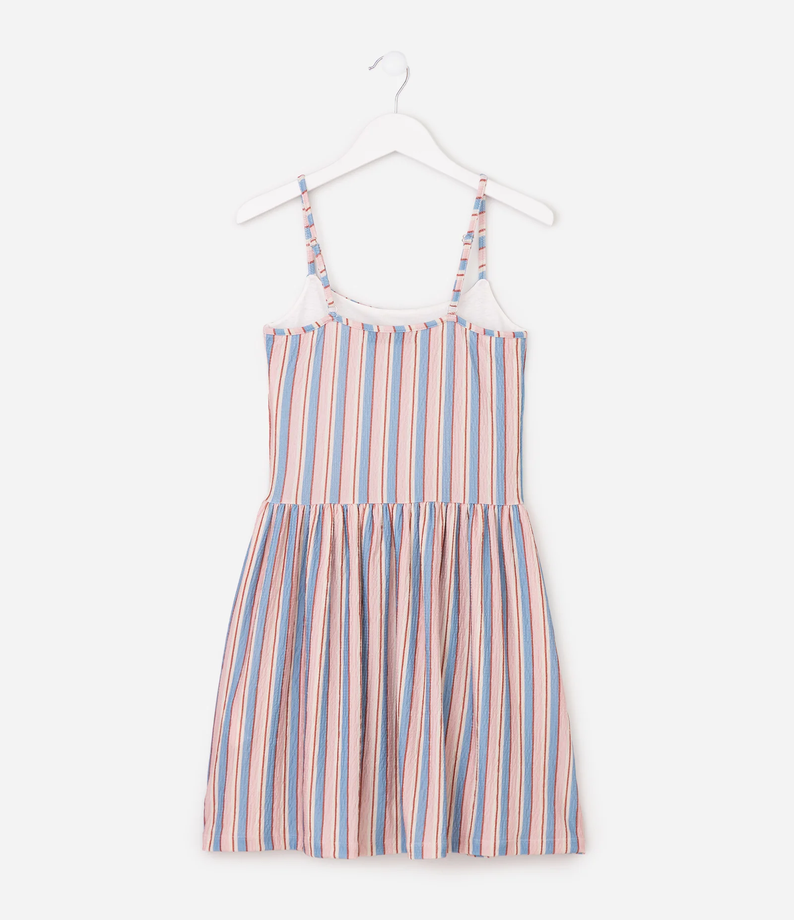 Vestido Infantil Fuzarka Texturizado com Estampa Listrada - Tam 5 a 16 Anos Marrom 2