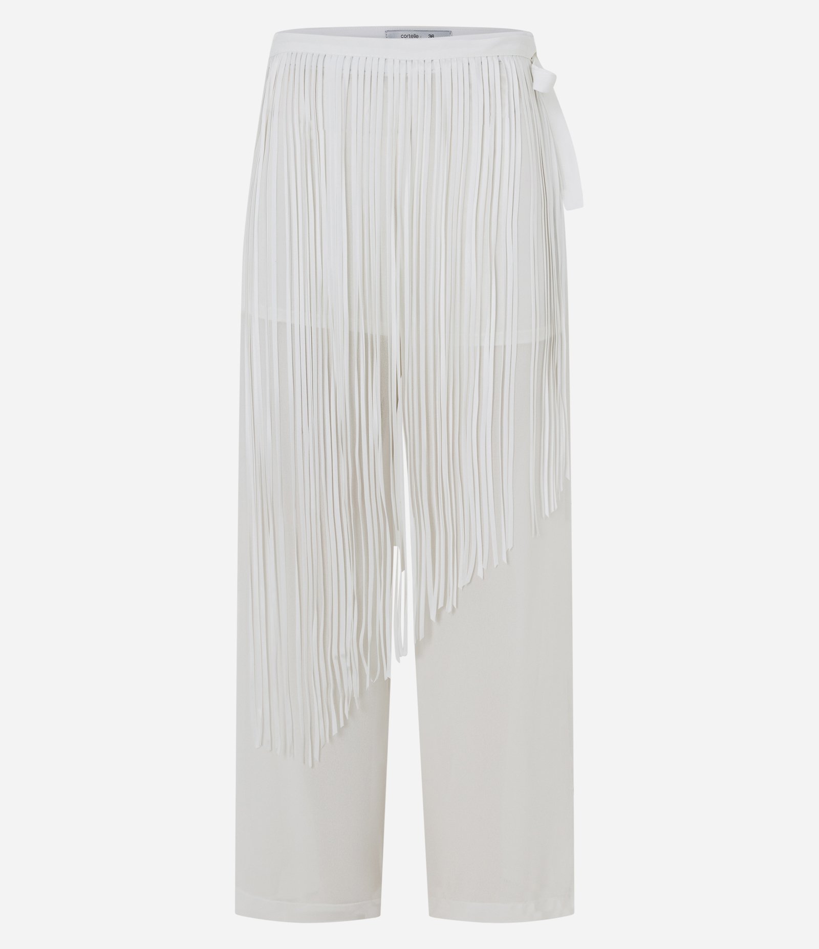 Calça Reta com Franjas Removíveis Branco 7