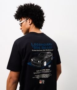 Camiseta Comfort em Algodão com Estampa de Carro