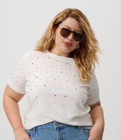 Camiseta com Brilhos Aplicados Curve & Plus Size