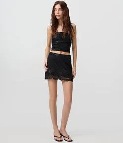 Tomara que Caia Peplum em Tule Bordado com Paetê Floral