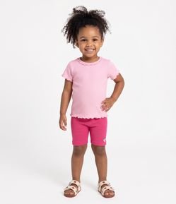 Camiseta Slim em Ribana com Babadinho na Gola - Tam 1 a 6 Anos