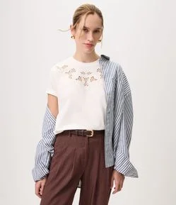 Blusa em Algodão com Bordado Richelieu