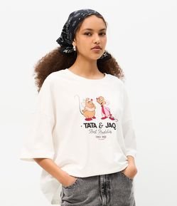 Camiseta com Estampa Disney Tata & Jaq em Algodão