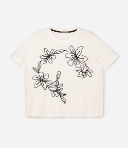Blusa em Algodão com Bordado Floral Curve & Plus Size