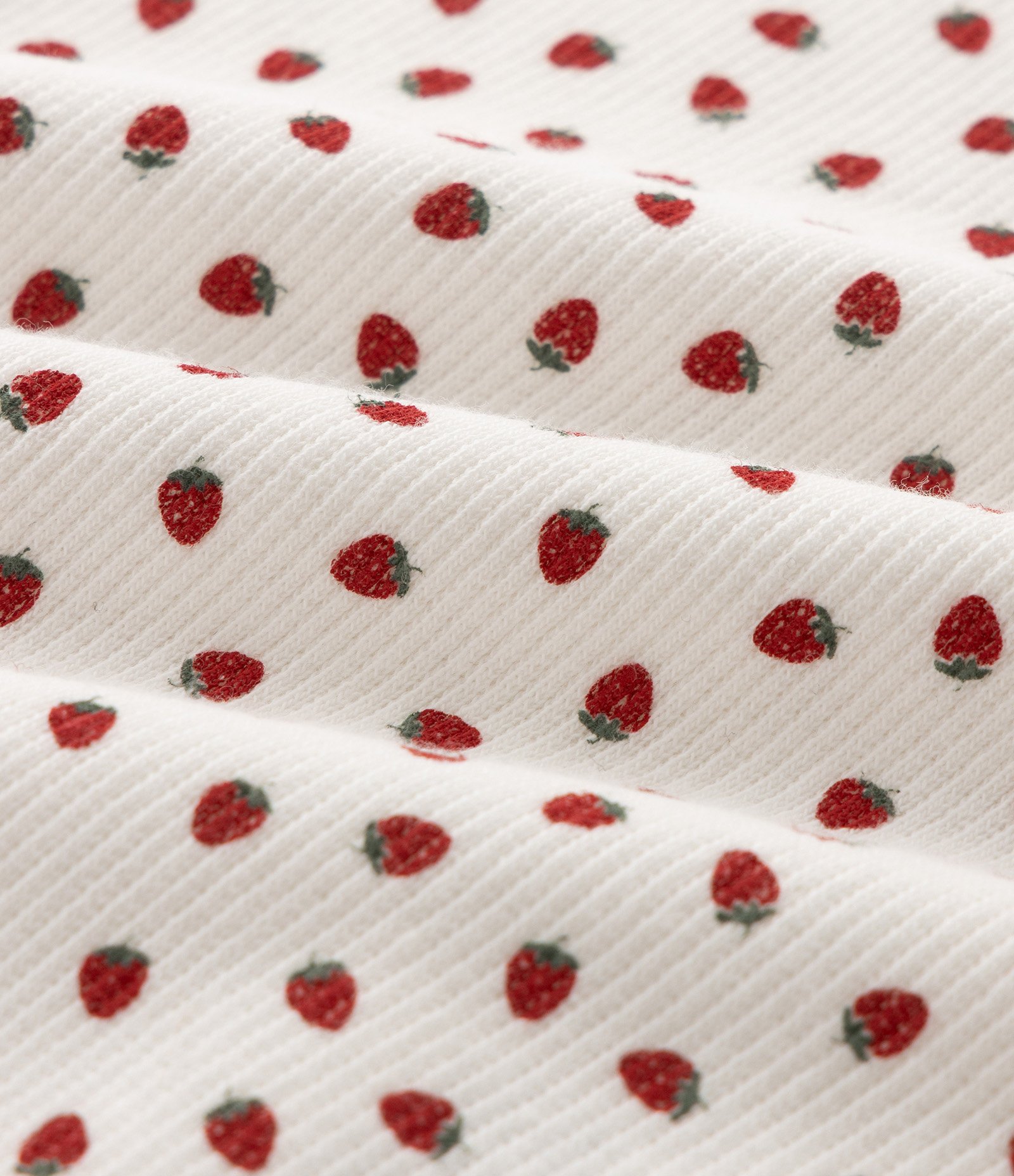 Blusa Infantil em Ribana com Estampa de Moranguinhos - Tam 1 a 6 Anos Branco 4