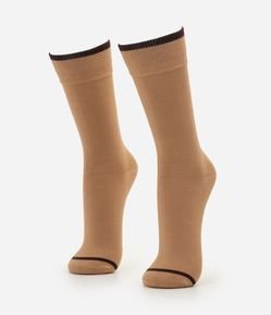 Meia Cano Longo Individual Viscose com detalhe de Friso
