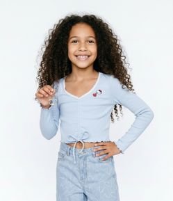 Blusa Infantil com Estampa Hello Hitty e Chaveiro - Tam 5 a 16 Anos
